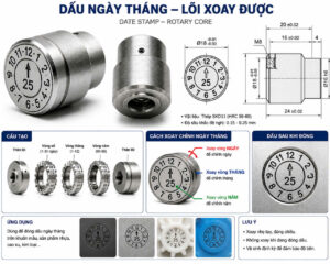 DẤU NGÀY THÁNG – LÕI XOAY ĐƯỢC | DATE STAMP – ROTARY CORE